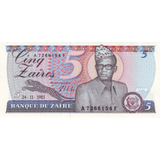 P26A Zaire - 5 Zaires Year 1985